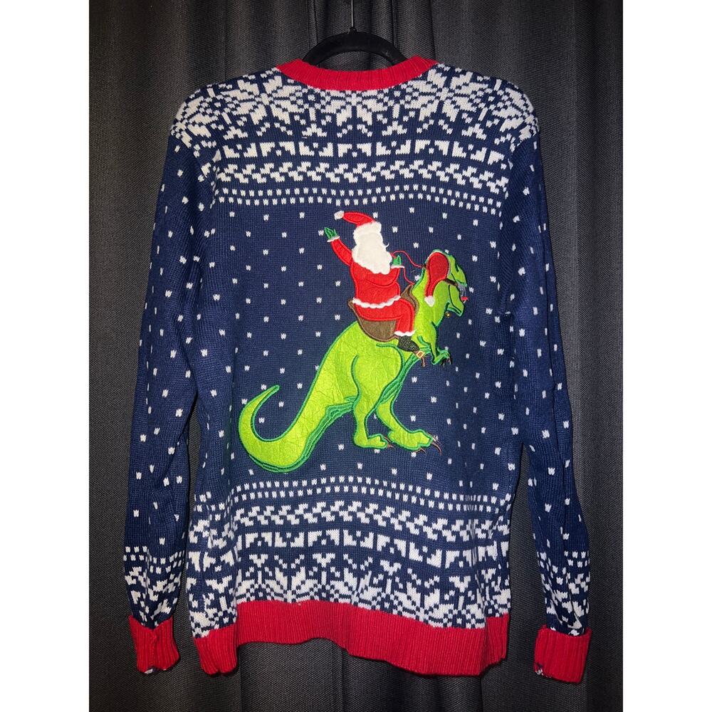 Ugly Christmas Sweater Xmas Size Medium Dinosaur - Picture 3 of 3